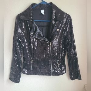 Weissman dance sequined moto jacket